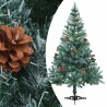 Arbre de Noël givré pré-éclairé et boules pommes de pin 150 cm 558223558223