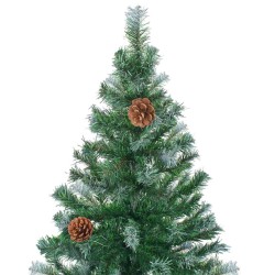 Arbre de Noël givré pré-éclairé et boules pommes de pin 150 cm 558223558223