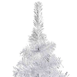 Arbre de Noël artificiel pré-éclairé/boules argenté 120 cm PET 558224558224