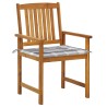Chaises de jardin avec coussins lot de 6 Bois d'acacia massif 558225558225