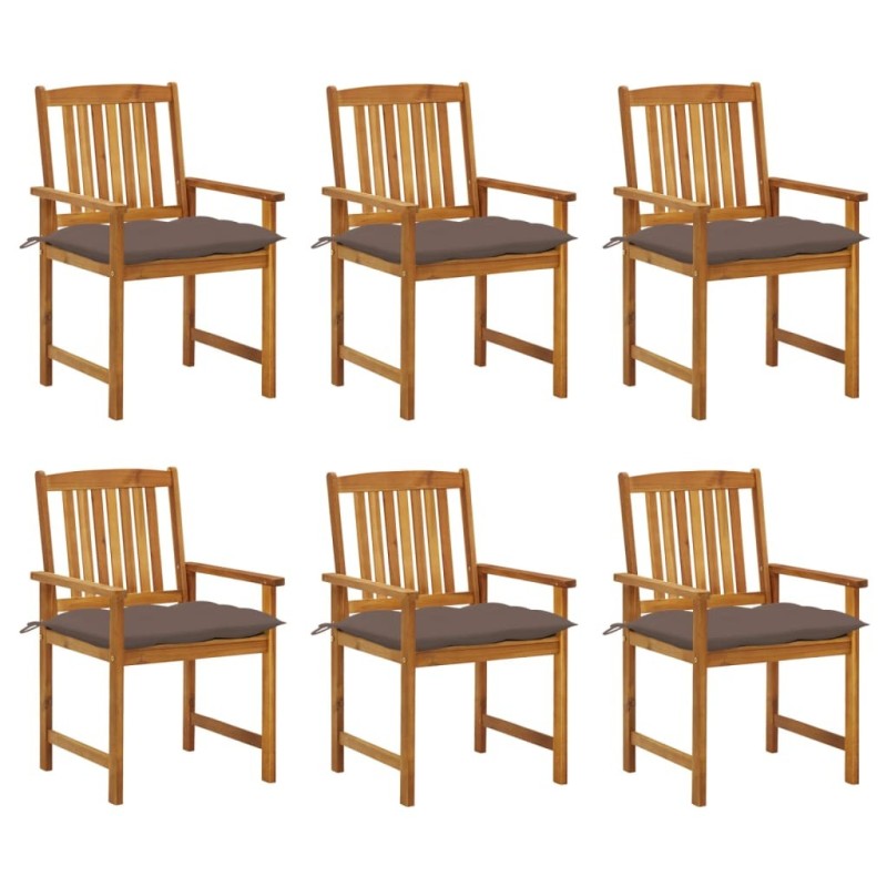 Chaises de jardin avec coussins lot de 6 Bois d'acacia massif 558226558226