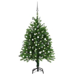 Arbre de Noël artificiel pré-éclairé et boules 120 cm vert 558227558227