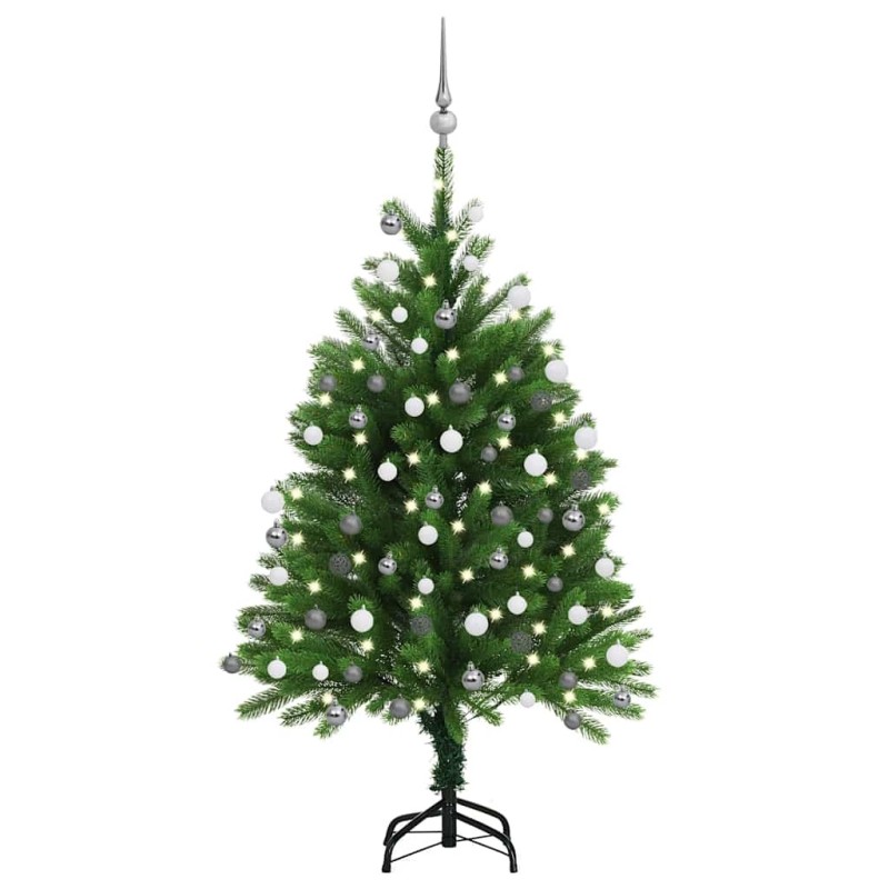 Arbre de Noël artificiel pré-éclairé et boules 120 cm vert 558227558227