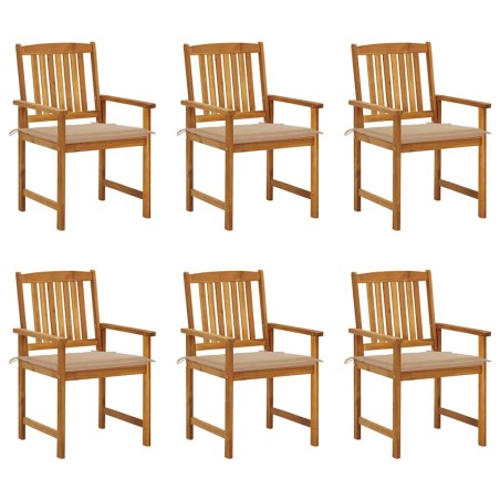 Chaises de jardin avec coussins lot de 6 Bois d'acacia massif 558228558228