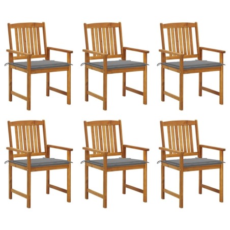 Chaises de jardin avec coussins lot de 6 Bois d'acacia massif 558230558230