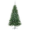 Arbre de Noël artificiel pré-éclairé et boules 180 cm vert 558232558232