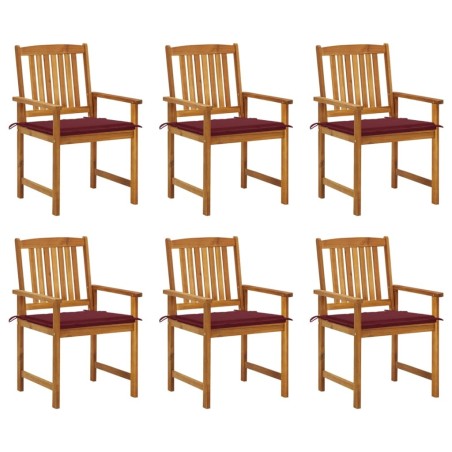 Chaises de jardin avec coussins lot de 6 Bois d'acacia massif 558234558234