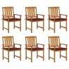 Chaises de jardin avec coussins lot de 6 Bois d'acacia massif 558234558234