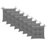 Chaises de jardin et coussins lot de 8 Bois acacia solide Gris 558237558237