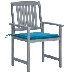 Chaises de jardin et coussins lot de 8 Bois acacia solide Gris 558238558238
