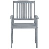 Chaises de jardin et coussins lot de 8 Bois acacia solide Gris 558238558238