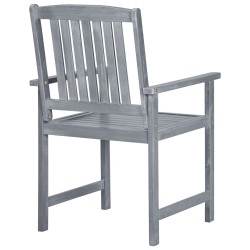 Chaises de jardin lot de 8 Bois massif d'acacia Gris 558239558239