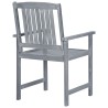 Chaises de jardin lot de 8 Bois massif d'acacia Gris 558239558239