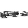 Salon de jardin 9 pcs noir bois de pin massif 558240558240