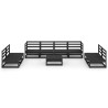 Salon de jardin 9 pcs noir bois de pin massif 558240558240