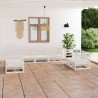 Salon de jardin 7 pcs Blanc Bois de pin massif 558241558241