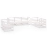 Salon de jardin 7 pcs Blanc Bois de pin massif 558241558241