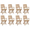Chaises pliables d'extérieur et coussins lot de 8 Bois d'acacia 558244558244