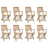 Chaises pliables d'extérieur et coussins lot de 8 Bois d'acacia 558246558246