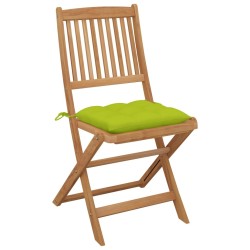 Chaises pliables de jardin lot de 8 avec coussins Bois d'acacia 558248558248