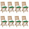 Chaises pliables de jardin lot de 8 avec coussins Bois d'acacia 558250558250