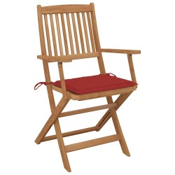 Chaises pliables d'extérieur et coussins lot de 8 Bois d'acacia 558253558253
