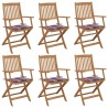 Chaises pliables de jardin lot de 6 avec coussins Bois d'acacia 558255558255