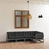 Salon de jardin 5 pcs avec coussins Bois de pin massif 558257558257