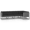 Salon de jardin 5 pcs avec coussins Bois de pin massif 558257558257