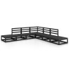 Salon de jardin 7 pcs noir bois de pin massif 558258558258