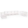 Salon de jardin 8 pcs Blanc Bois de pin massif 558259558259