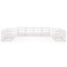 Salon de jardin 8 pcs Blanc Bois de pin massif 558259558259