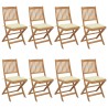 Chaises pliables de jardin lot de 8 avec coussins Bois d'acacia 558260558260