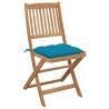 Chaises pliables de jardin lot de 8 avec coussins Bois d'acacia 558262558262