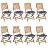 Chaises pliables de jardin lot de 8 avec coussins Bois d'acacia 558264558264