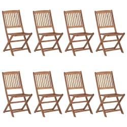 Chaises pliables de jardin lot de 8 avec coussins Bois d'acacia 558265558265