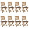 Chaises pliables de jardin lot de 8 avec coussins Bois d'acacia 558266558266