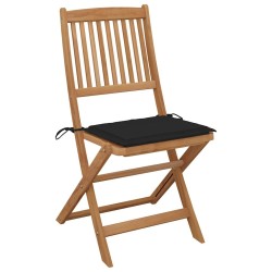 Chaises pliables de jardin lot de 8 avec coussins Bois d'acacia 558267558267