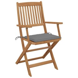 Chaises pliables de jardin lot de 8 avec coussins Bois d'acacia 558269558269