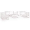 Salon de jardin 8 pcs Blanc Bois de pin massif 558270558270