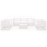 Salon de jardin 8 pcs Blanc Bois de pin massif 558270558270