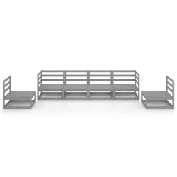 Salon de jardin 6 pcs gris bois de pin massif 558274558274