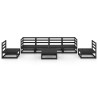 Salon de jardin 7 pcs noir bois de pin massif 558275558275