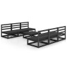 Salon de jardin 7 pcs noir bois de pin massif 558278558278