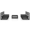 Salon de jardin 7 pcs noir bois de pin massif 558278558278