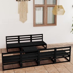 Salon de jardin 8 pcs noir bois de pin massif 558279558279