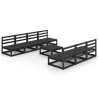 Salon de jardin 8 pcs noir bois de pin massif 558279558279