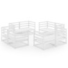 Salon de jardin 8 pcs Blanc Bois de pin massif 558280558280