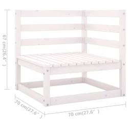 Salon de jardin 8 pcs Blanc Bois de pin massif 558280558280