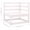 Salon de jardin 8 pcs Blanc Bois de pin massif 558280558280